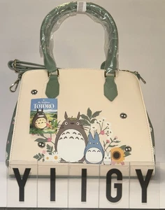 ๐ผ๐ฆ My Neighbor Totoro ๐ผ๐ฆ Flower Soot Sprites Green Satchel Bag Tote ๐ผGB45o2 - Picture 1 of 11