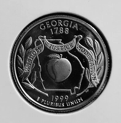 1999 S Georgia 90% Deep Cameo Silver Proof State Quarter - Image 1 of 2