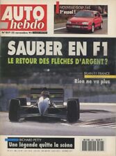 AUTO HEBDO n°857 du 25/11/1992 : F1 Sauber & Bilan France - Golf 16s - Mazda RX7