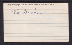 Tex Beneke (1914-2000) American Saxophonist, Singer, Bandleader, signed 3x5 card - Picture 1 of 1