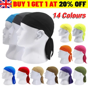 Unisex Bandana Scarf Head Tie Down Band Cycling Biker Skull Cap Pirate Hat UK - Picture 1 of 25