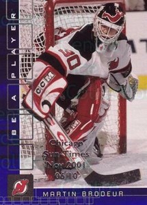 2001-02 BAP Memorabilia Chicago Sun Times Sapphire #40 Martin Brodeur