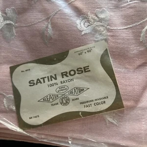 Vintage Satin Rose Material 60”x90” - Picture 1 of 5