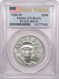 2006-W $100 American Platinum Eagle 1oz .9995, PCGS MS70, First Strike Label - Picture 1 of 2