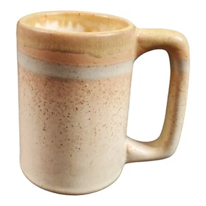 Cozumel Pottery Mug Signed Speckled Drip Stoneware Desert Colors Mexico 4.75" - Picture 1 of 9