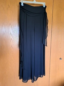 Papell Boutique Evening Women's Pants High Rise Wide Legs Black Size 12 - Picture 1 of 8