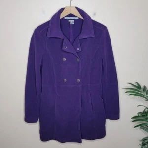 Athleta | Purple Switchback Fleece Pea Coat Style Jacket, womens size medium - Picture 1 of 7