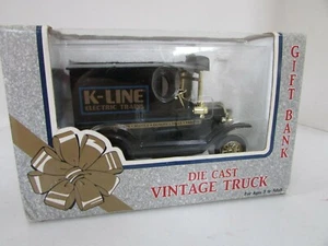 K-LINE ELECTRIC TRAINS VINTAGE DIECAST BLACK TRUCK GIFT BANK MIB LotD - Picture 1 of 3