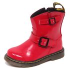 F3772 (NO BOX) stivale bimba girl DR. MARTENS scratched spotted red boot shoe