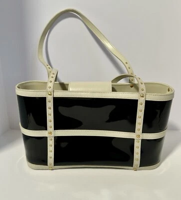 Bolso de Mano MAXX NEW YORK Negro Blanco Patente... Foto 1 de 4
