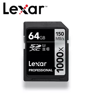 Lexar Professional 64GB SDXC UHS-II 1000x150MB/s V60 U3 C10 Flash Memory Card - Bild 1 von 2