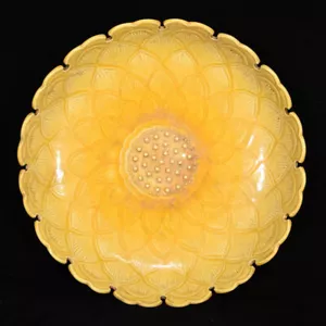 Nice Chinese Hand Painting Yellow Glazed Porcelain Plate - Picture 1 of 5