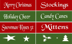 WIEDERVERWENDBARE SCHABLONE 2196 SS 2"X9" SET 8 STCK WEIHNACHTSBLÖCKE Regal Sitter STENCILS - Bild 1 von 1
