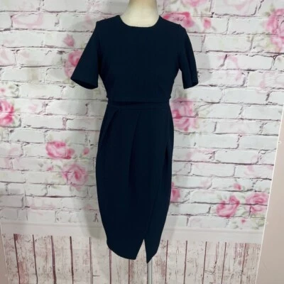 ASOS short sleeve textured floating top tulip midi dress - Image 1 of 4