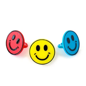 Smiley Gesicht Ring, BakeArt Dekoration für Kuchen, Cupcakes, Muffins x 6 - Bild 1 von 2