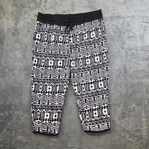 Bleecker & Mercer Activewear Jogger Pants Kids Large Black White Tribal Print - Picture 1 of 9