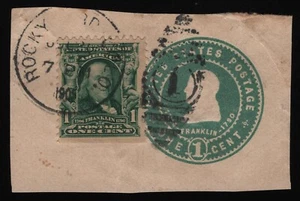 #U379 1c Franklin, Cut Square, Used [1] **ANY 5=FREE SHIPPING** - Picture 1 of 1