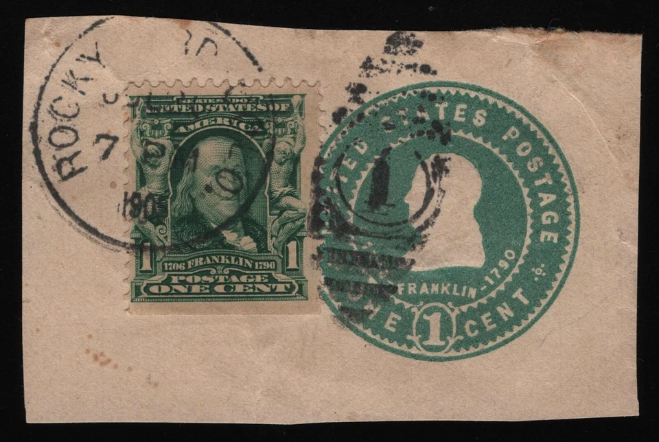 #U379 1c Franklin, Cut Square, Used [1] **ANY 5=FREE SHIPPING** - Image 1 of 1