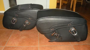 Kemimoto Synthetic Motorcycle Saddlebag Sportster Street Glide Electra Touring - Picture 1 of 12