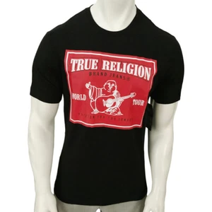 NUEVO CON ETIQUETAS TRUE RELIGION PRECIO DE VENTA SUGERIDO POR EL FABRICANTE $59.99 CAMISETA PARA HOMBRE NEGRA CUELLO REDONDO MANGA CORTA M L XL - Imagen 1 de 5