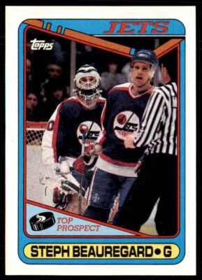 1990-91 Topps Hockey Card Stephane Beauregard Rookie Winnipeg Jets #223 - Image 1 of 2