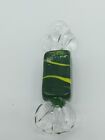 Vintage Murano Art Glass CANDY Piece Green Yellow & Clear Swirl Ornament