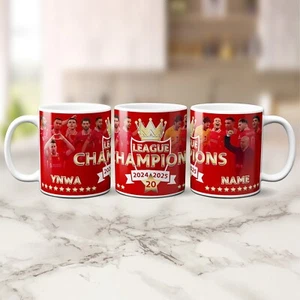 Liverpool League Champions Mug Winners 2025 20th Personalised Football LIVCHA3 - Picture 1 of 7