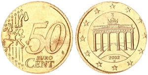 BRD 50 Cent 2002 G Fehlprägung auf 20 Cent Rohling geprägt vz+ 109707 - Bild 1 von 2