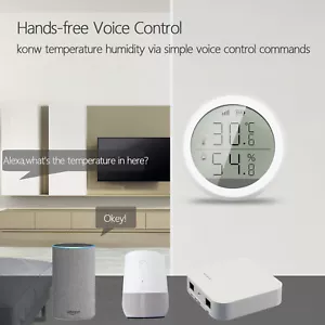 TUYA WiFi Temperature and Humidity Sensor LCD Display For Alexa Google - Picture 1 of 11