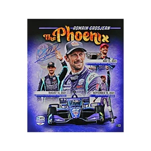 Romain Grosjean "The Phoenix" Autographed 16x19 Photograph - Imagen 1 de 1