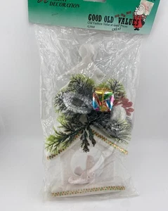 "Adorno de paloma casa de Navidad flocada vintage 9"" sellado" - Imagen 1 de 7