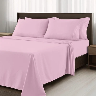 Juego de sábanas 6 piezas extra suaves 16" bolsillo profundo serie 1800 calidad hotelera de lujo Foto 1 de 4