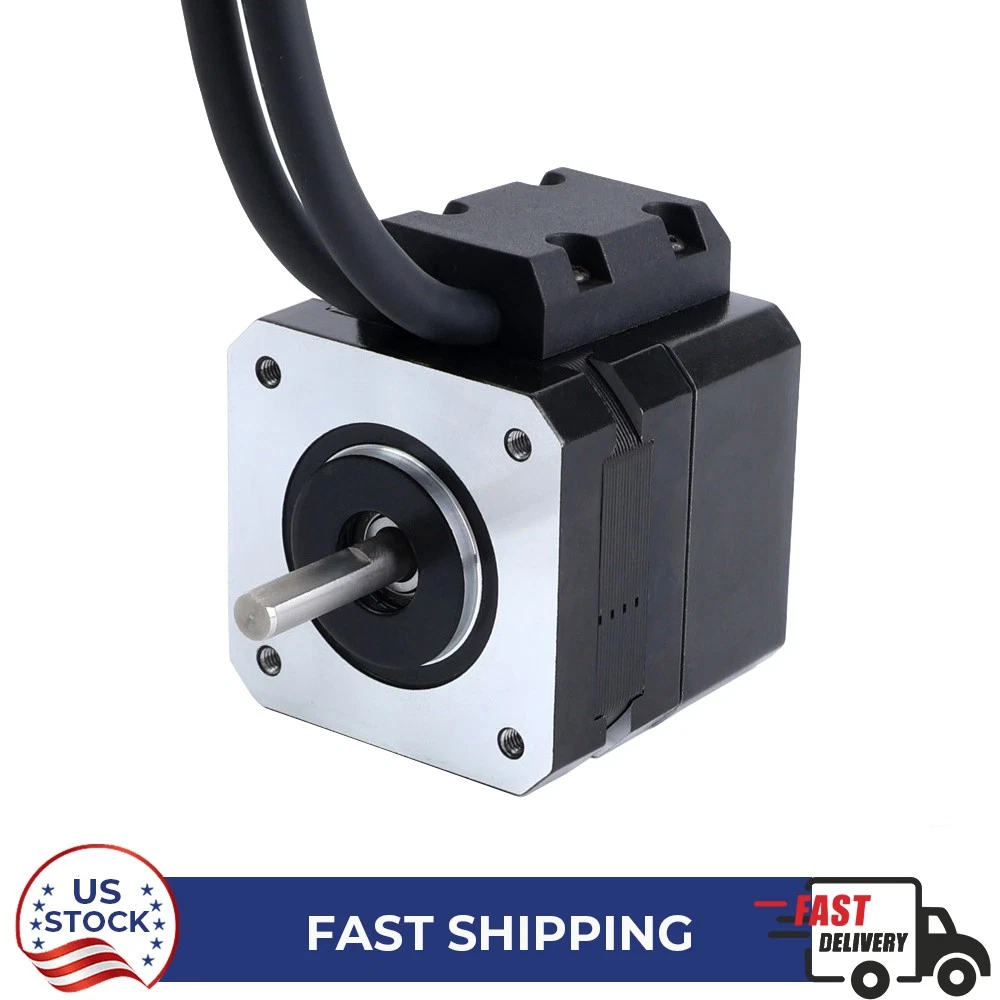 STEPPERONLINE Nema 17 Stepper Motor - 1.8°, 26Ncm Torque, 0.4A, 4-Wire (17HS130404S1)