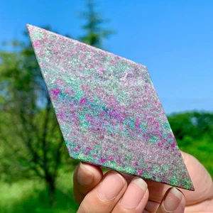 117G Zafiro Azul Natural Y Rombo Rubí Efecto Fluorescencia Reiki Sanación - Imagen 1 de 24