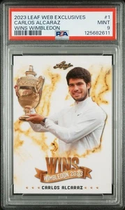 2023 Leaf Web Exclusives Carlos Alcaraz Wins Wimbeldon PSA 9 Mint #1 - Bild 1 von 2