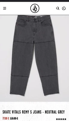 Volcom Men Skate Vitals Remy Stratton Loose Fit Jeans 36 Neutral Grey BNWT - Image 1 of 4