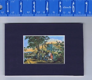 October Afternoon, Plantation, Currier & Ives - Matted Art 4X6 - Picture 1 of 1