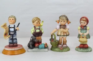 Vintage Goebel Hummel Porcelain Figurines 3.75" Tall ~ Set of (4) - Picture 1 of 18