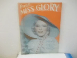 Marion Davies, SHEET MUSIC,"Page Miss Glory", US,1938 movie classic, MINT- - Picture 1 of 1