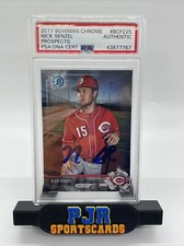 2017 BOWMAN CHROME PROSPECTS #BCP225 NICK SENZEL Autograph Card PSA Authentic