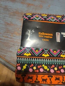 Halloween graphic print little girls leggings (3) 2X small 4/5 or 1 small 6/6x  - Picture 1 of 5