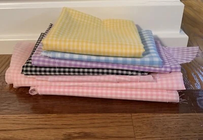 Tela de acolchado para edredón piezas cuadradas algodón guinga pequeña muñeca con estampado a cuadros Foto 1 de 4