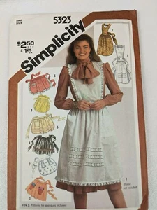 Medio delantal con patrón de costura Simplicity 5323 talla única sin cortar de colección década de 1980 - Imagen 1 de 2