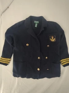 Lauren Ralph Lauren Petite Wool Naval Double Breast Metal Embroidered Jacket P/P - Bild 1 von 4