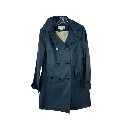 MICHAEL KORS trench donna taglia S nero con cappuccio doppiopetto