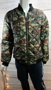 Chaqueta de Bombardero AVIREX Negra Chaqueta de Vuelo Estilo Camuflaje XL Reversible @SH - Imagen 1 de 11