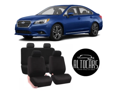 FOR SUBARU LEGACY Car Seat Cover Full Set 5-Seat 9pcs Front Rear BLACK CLOTH Foto 1 de 4