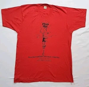 Screen Stars Paper Thin T-Shirt Pizza Hut Run CA 1987 Size Large NOS 80s - Picture 1 of 17