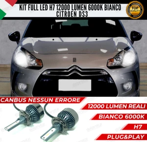 KIT FULL LED CITROEN DS3 H7 ANABBAGLIANTI 6000K BIANCO 12000LUMEN 100% CANBUS - Imagen 1 de 11