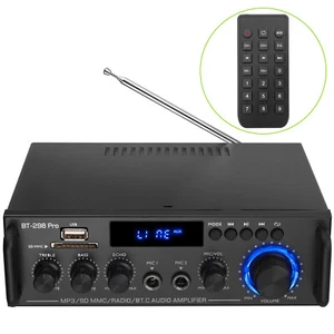 100W bluetooth Stereo Amplifier Amp HIFI Audio Radio 2CH USB AUX FM Car Home UK - Picture 1 of 12